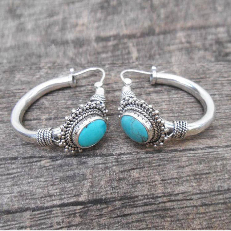 Turquoise Retro Earrings β Timeless Elegance