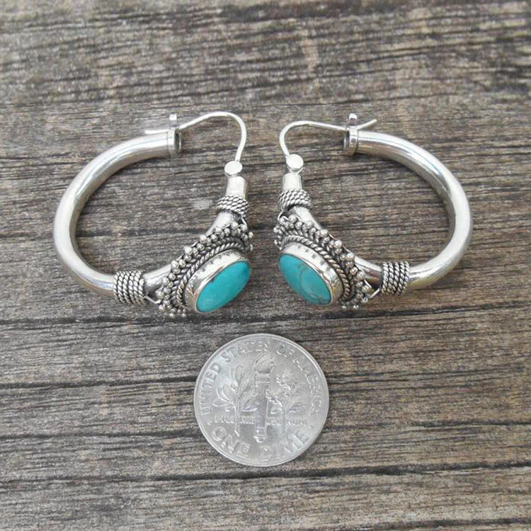 Turquoise Retro Earrings β Timeless Elegance