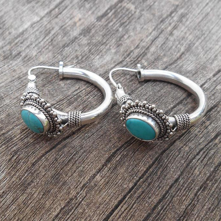 Turquoise Retro Earrings β Timeless Elegance