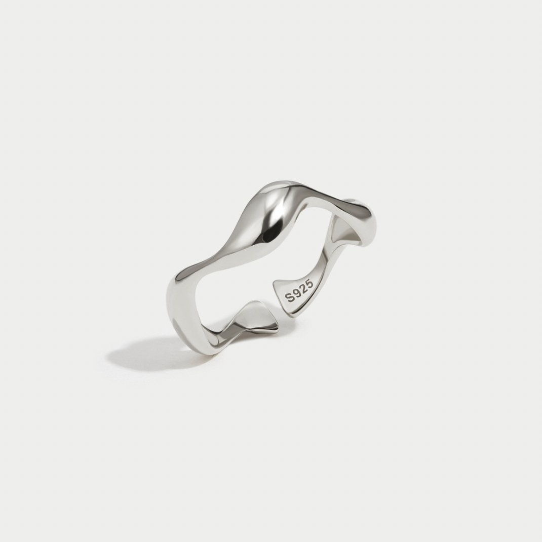 Silver Wave Minimalist Ring β Timeless