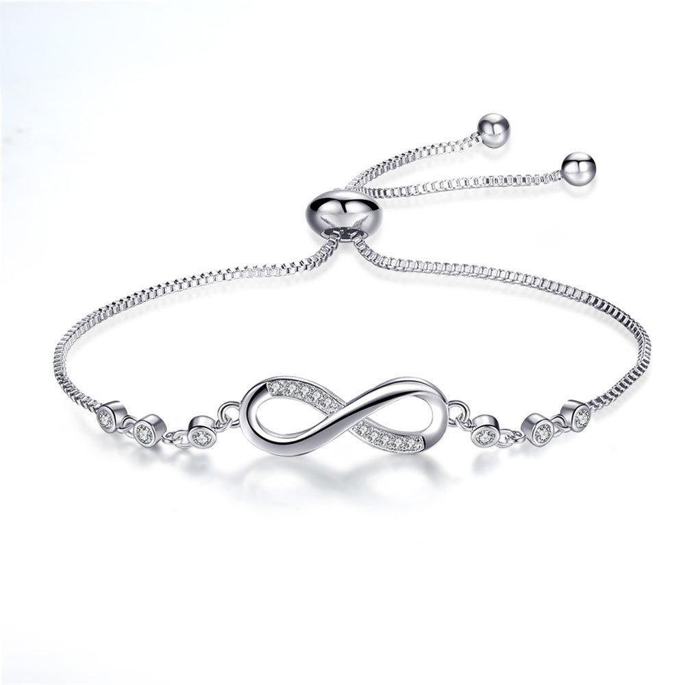 Silver Crystal Infinity Bracelet β Timeless