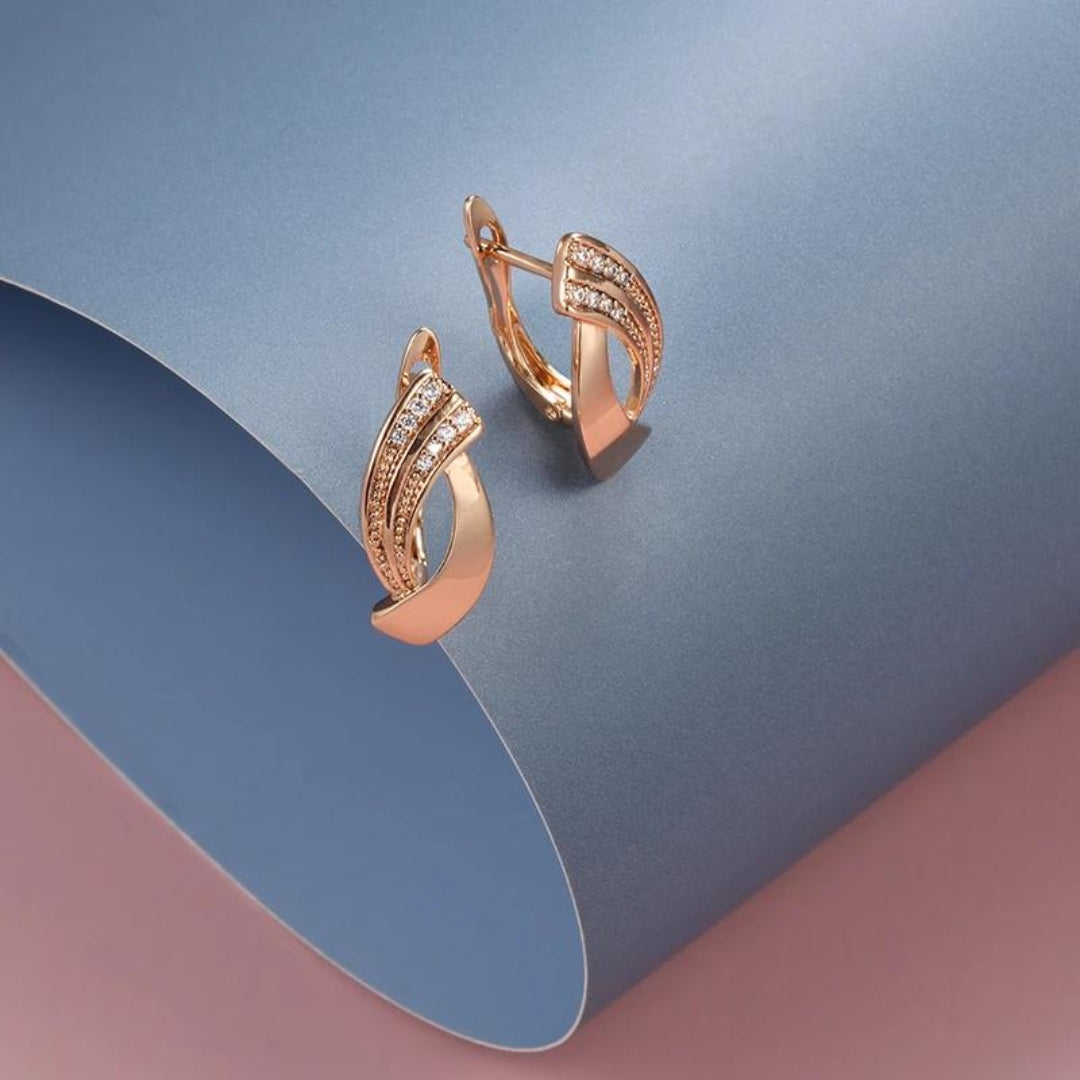 Rose Gold Crystal Drop Earrings β Exquisite