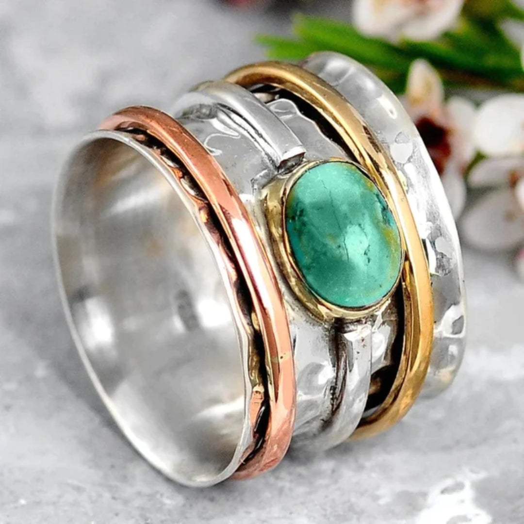 Gold Turquoise Statement Ring β Timeless Elegance