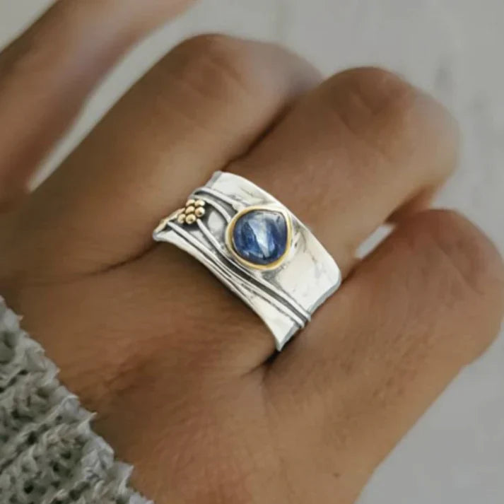 Gold Gemstone Meditation Ring β Serene