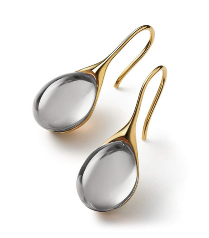 Gold & Silver Crystal Drop Earrings β Timeless