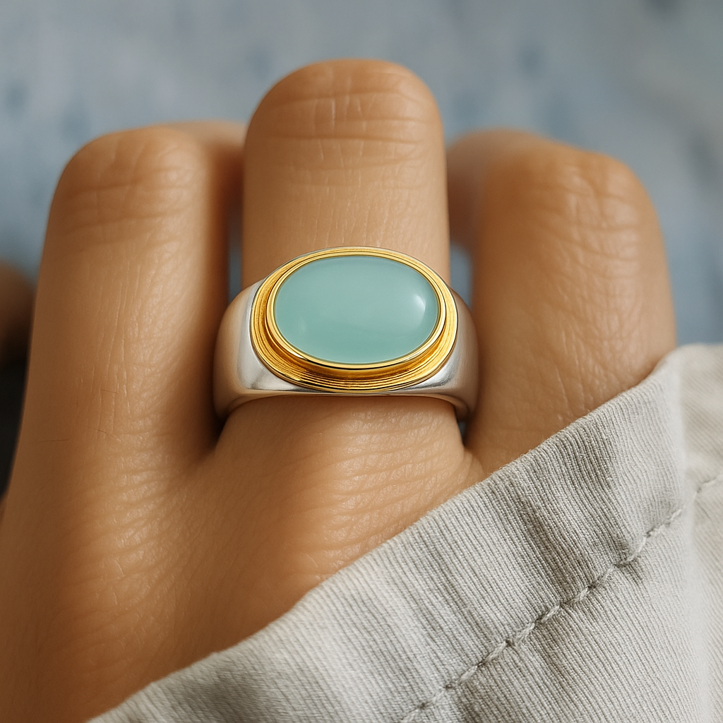 Green Moonstone Vintage Ring β Exquisite