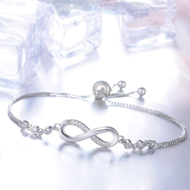 Silver Crystal Infinity Bracelet β Timeless