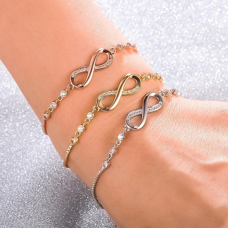 Silver Crystal Infinity Bracelet β Timeless