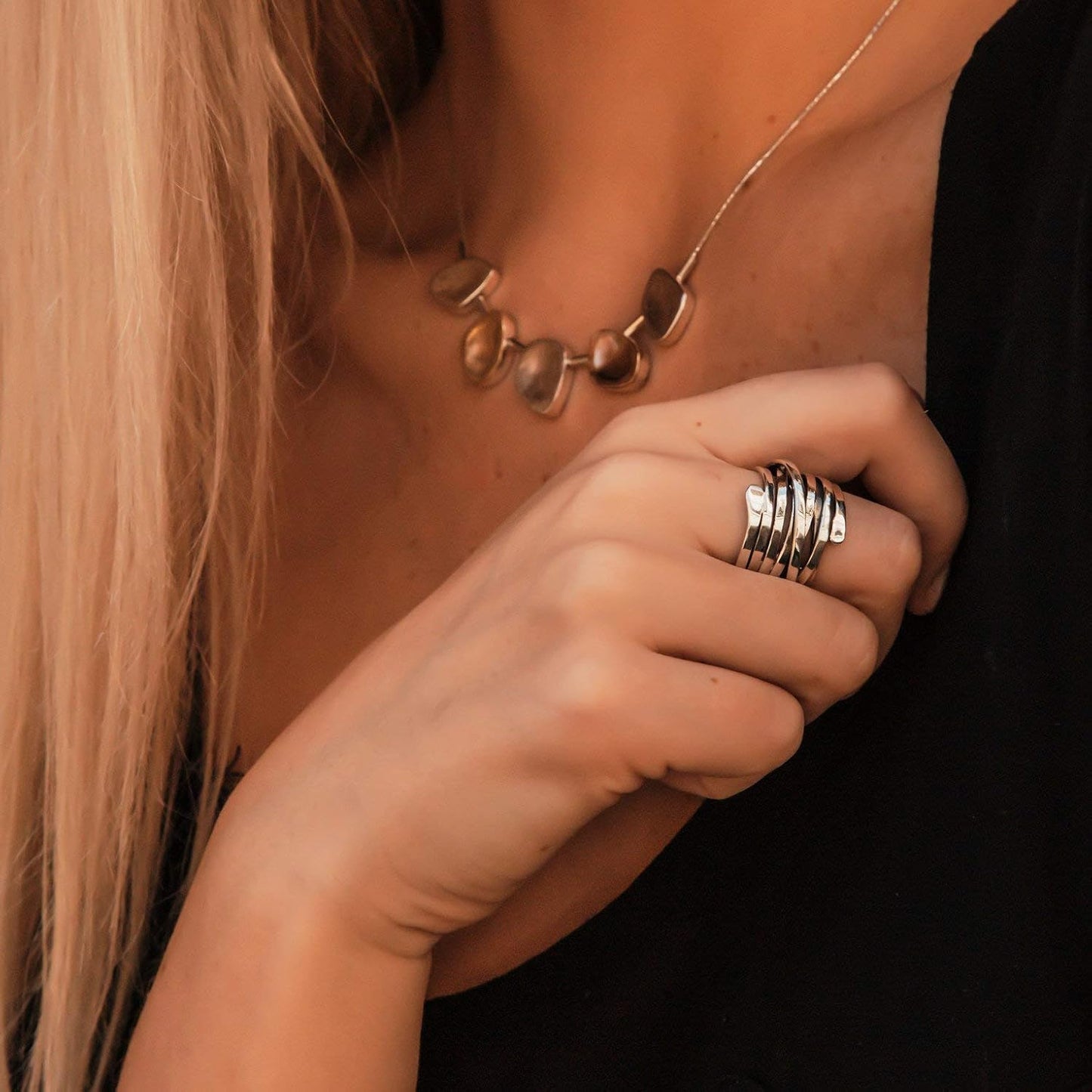 Silver Thick Layer Ring β Timeless