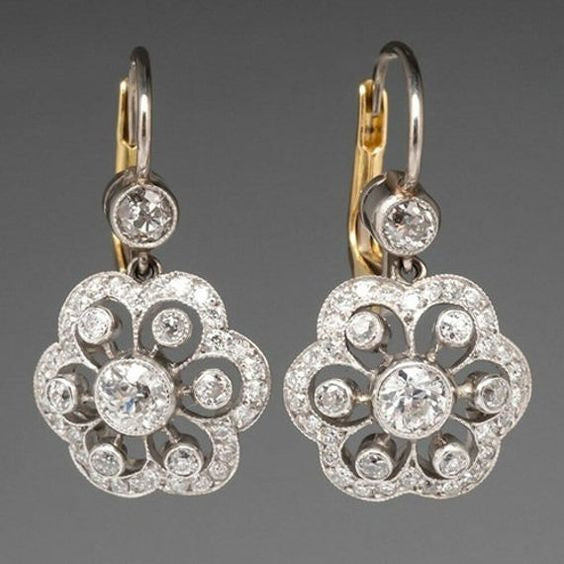 Crystal Mandala Earrings β Elegant Vintage Charm