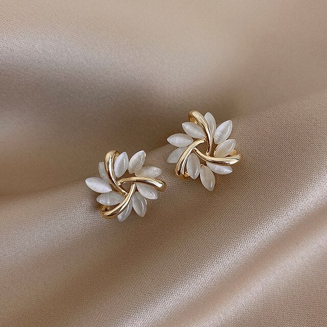 White Opal Luxe Earrings β Exquisite