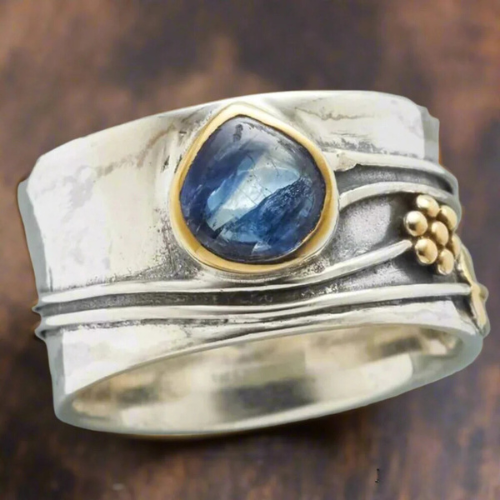 Gold Gemstone Meditation Ring β Serene