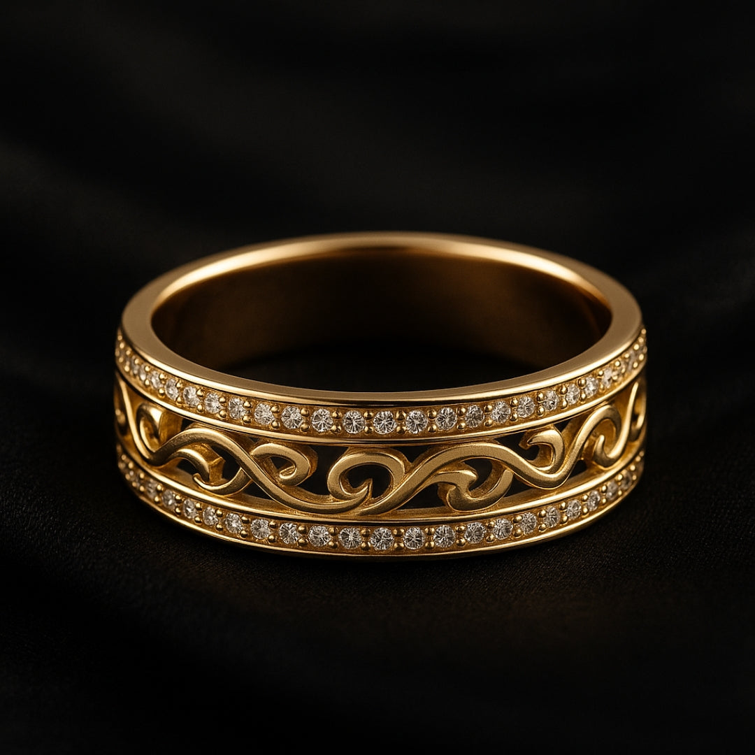 Gold Crystal Accent Ring β Timeless Elegance