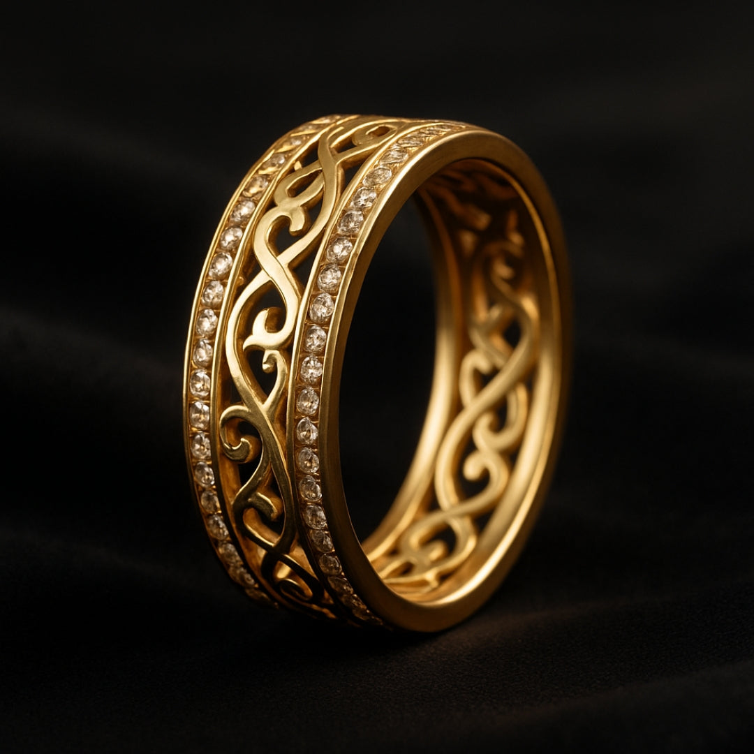 Gold Crystal Accent Ring β Timeless Elegance