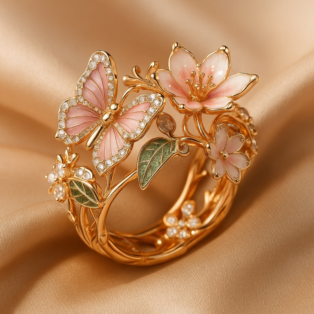 Rose Gold Butterfly Zirconia Ring β Timeless