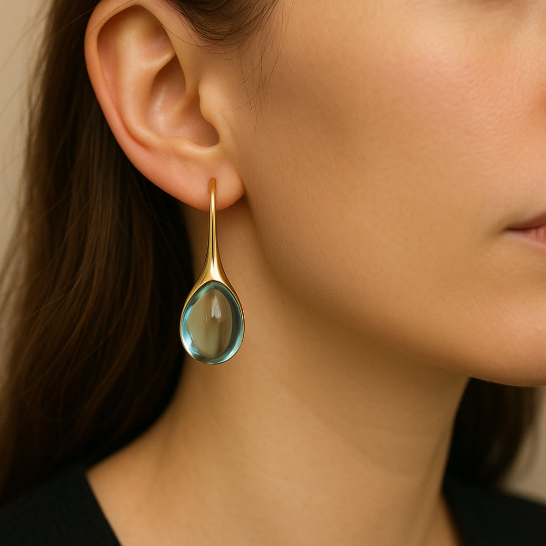 Gold & Silver Crystal Drop Earrings β Timeless