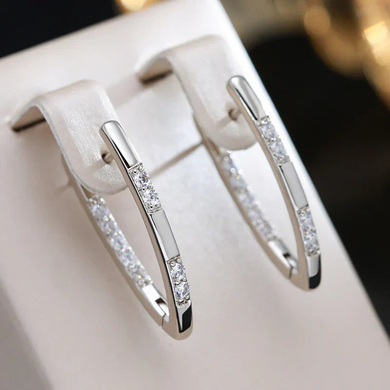Gold Zirconia Drop Earrings β Vintage Elegance