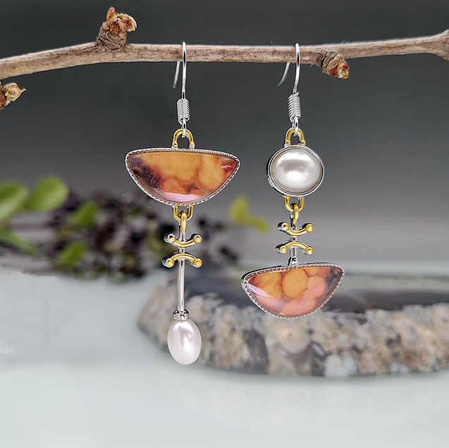Orange Enamel Hoop Earrings β Chic Elegance