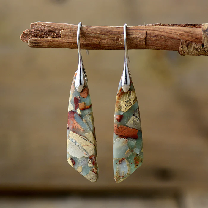 Natural Stone Drop Earrings β Timeless Elegance