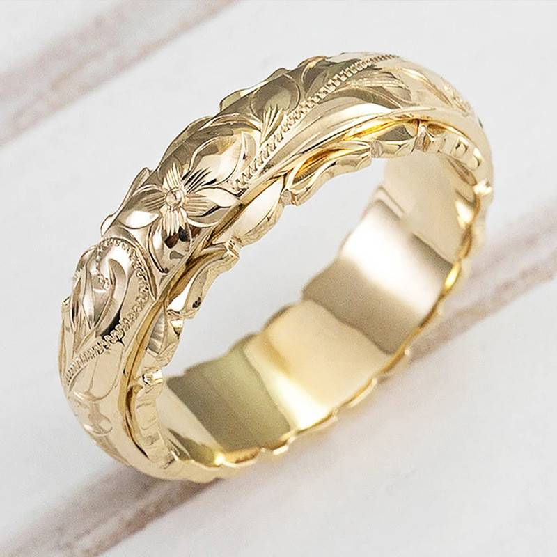 Gold Floral Ring with Crystal Accents – Timeless
