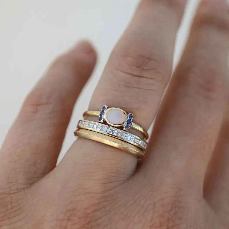 Gold Opal Ring Set β Timeless Elegance