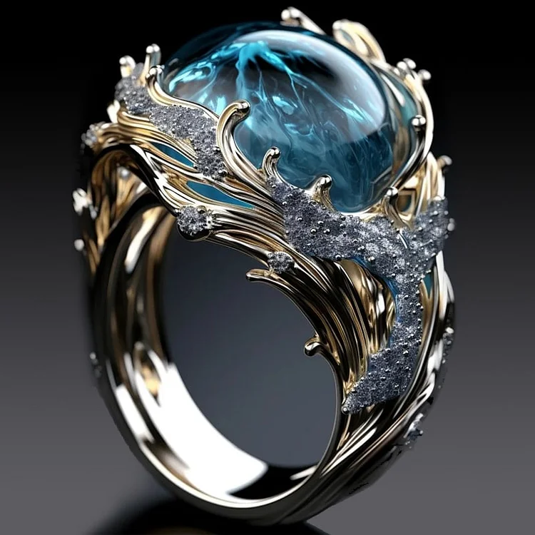 Ocean Crystal Ring β Timeless Elegance