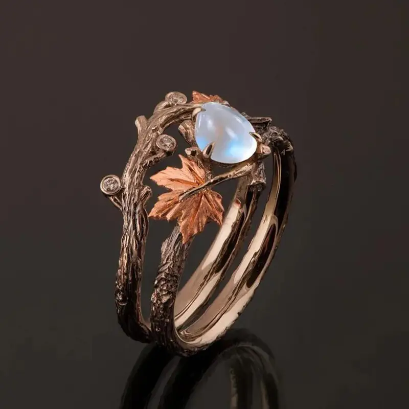 Gold Moonstone Vintage Ring β Timeless Elegance