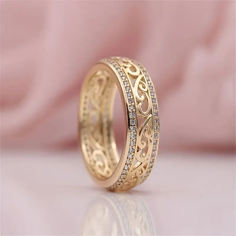 Gold Crystal Accent Ring β Timeless Elegance