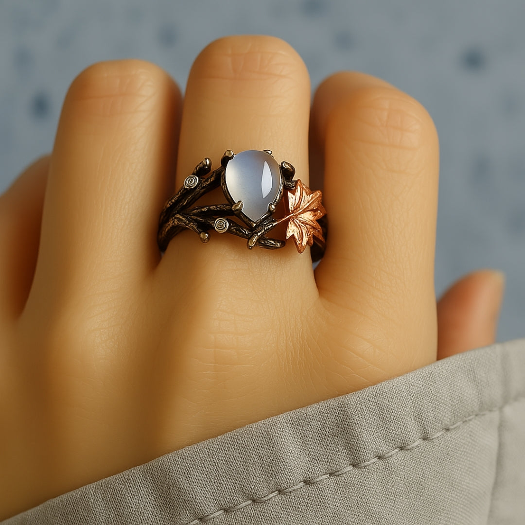 Gold Moonstone Vintage Ring β Timeless Elegance