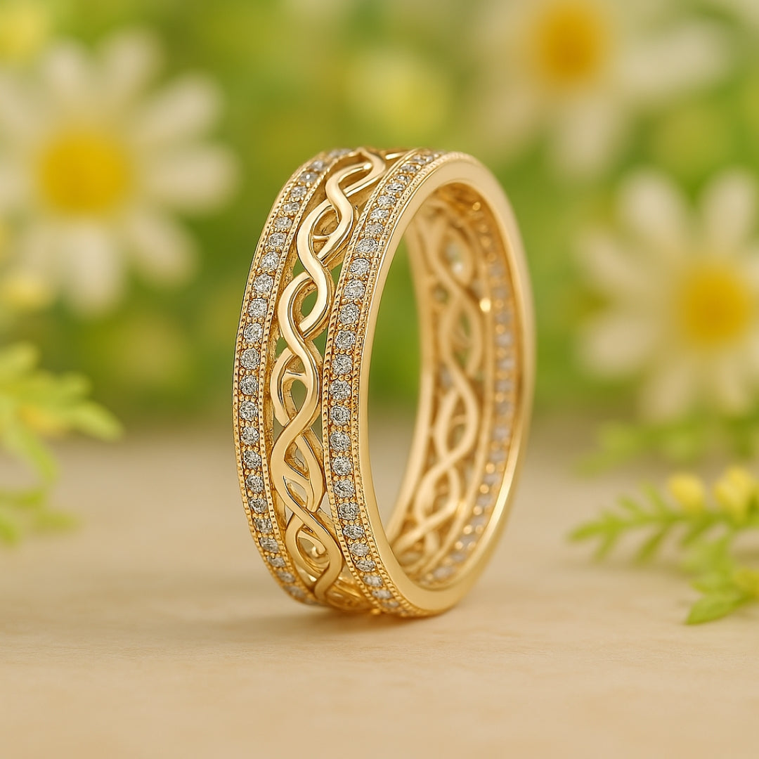 Gold Crystal Accent Ring β Timeless Elegance