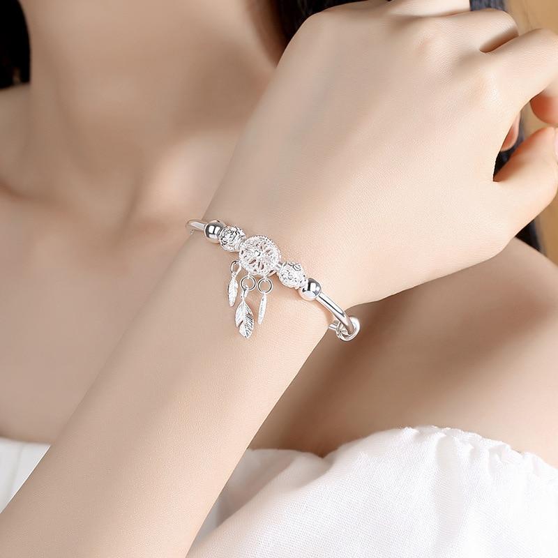 Silver Crystal Dreamcatcher Bracelet β Enchanting