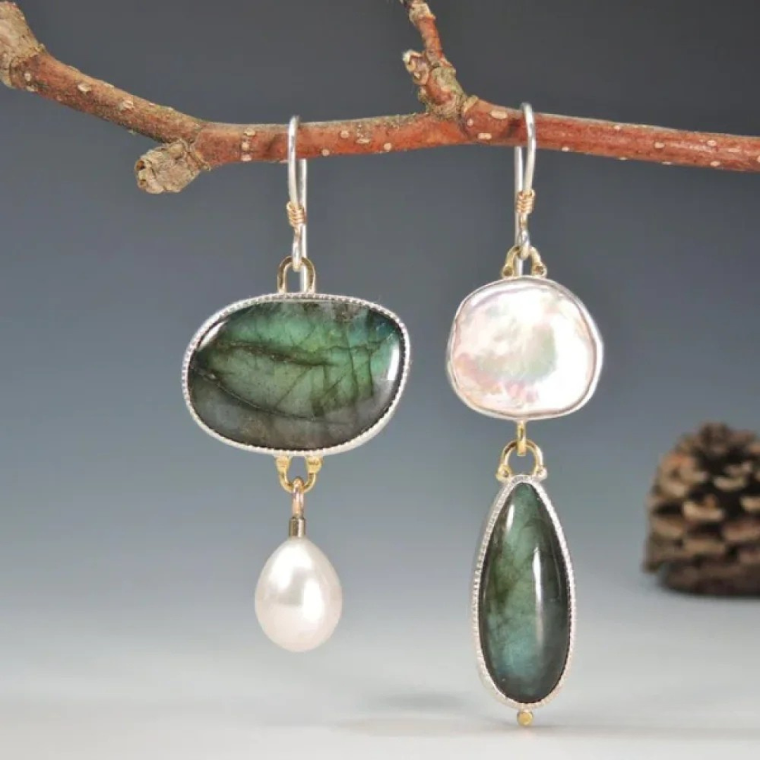 Antique Stone Drop Earrings – Exquisite