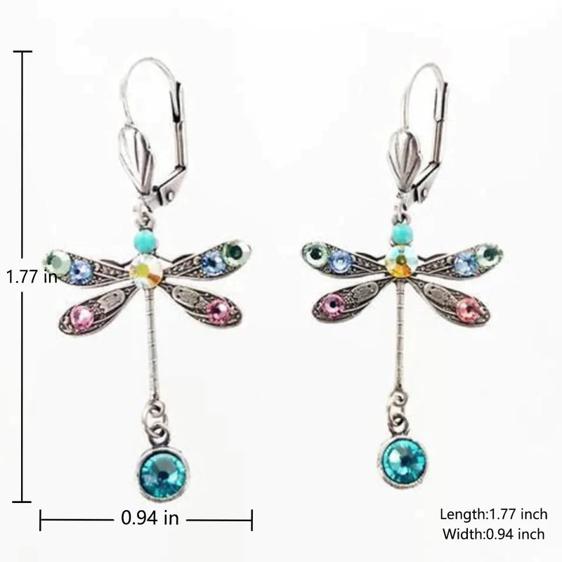 Crystal Dragonfly Earrings – Timeless Elegance