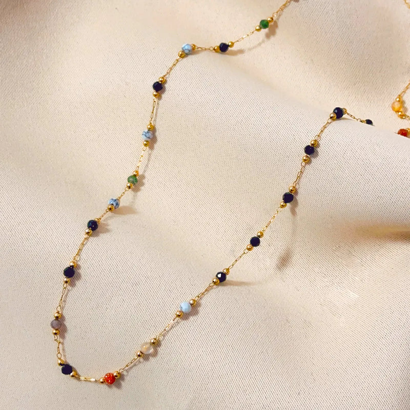 Midnight Stone Silver Necklace – Enchanting