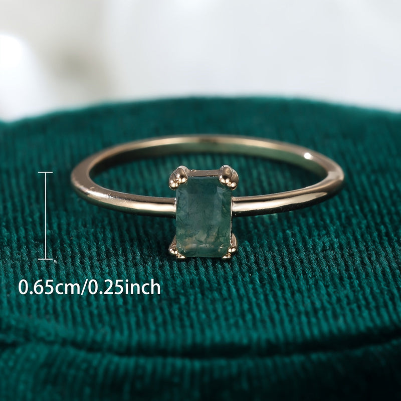 Green Moss Agate Ring – Exquisite