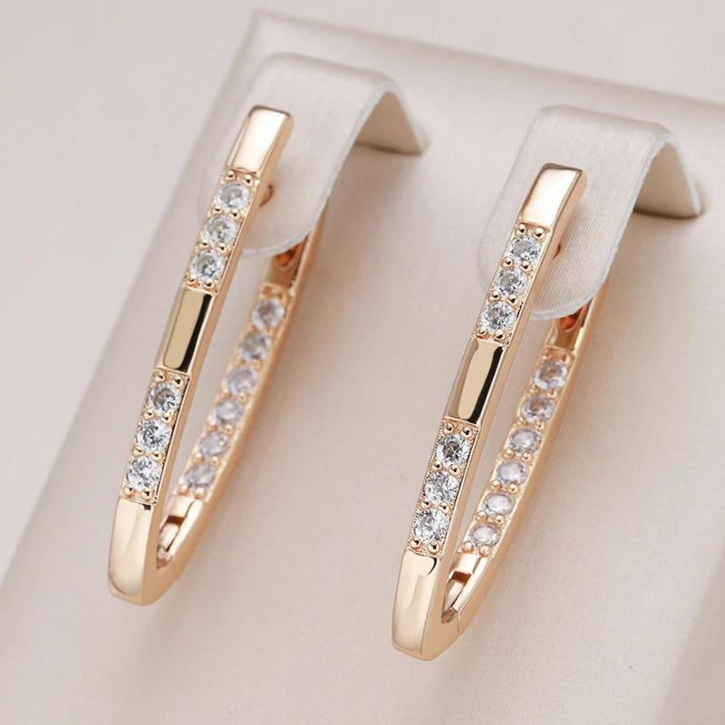Gold Zirconia Drop Earrings – Vintage Elegance