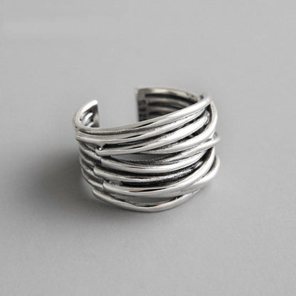 Sterling Silver Crystal Layered Ring – Elegant