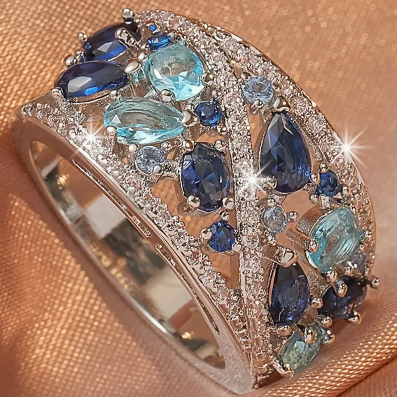 Blue Zirconia Elegance Ring – Timeless