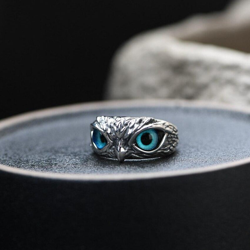 Silver Opal Owl Ring – Timeless Elegance