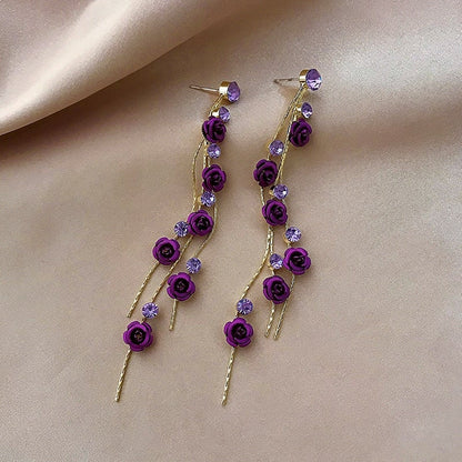 Rose Crystal Cascade Earrings – Exquisite