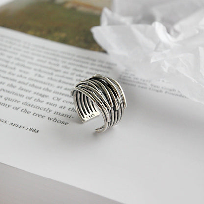 Sterling Silver Crystal Layered Ring – Elegant