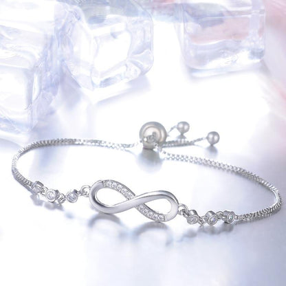 Silver Crystal Infinity Bracelet – Timeless