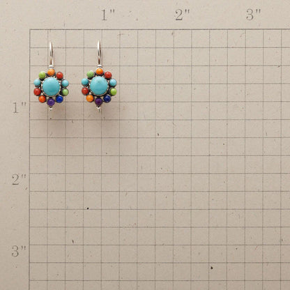 Turquoise Multi-Colored Hoop Earrings – Vibrant
