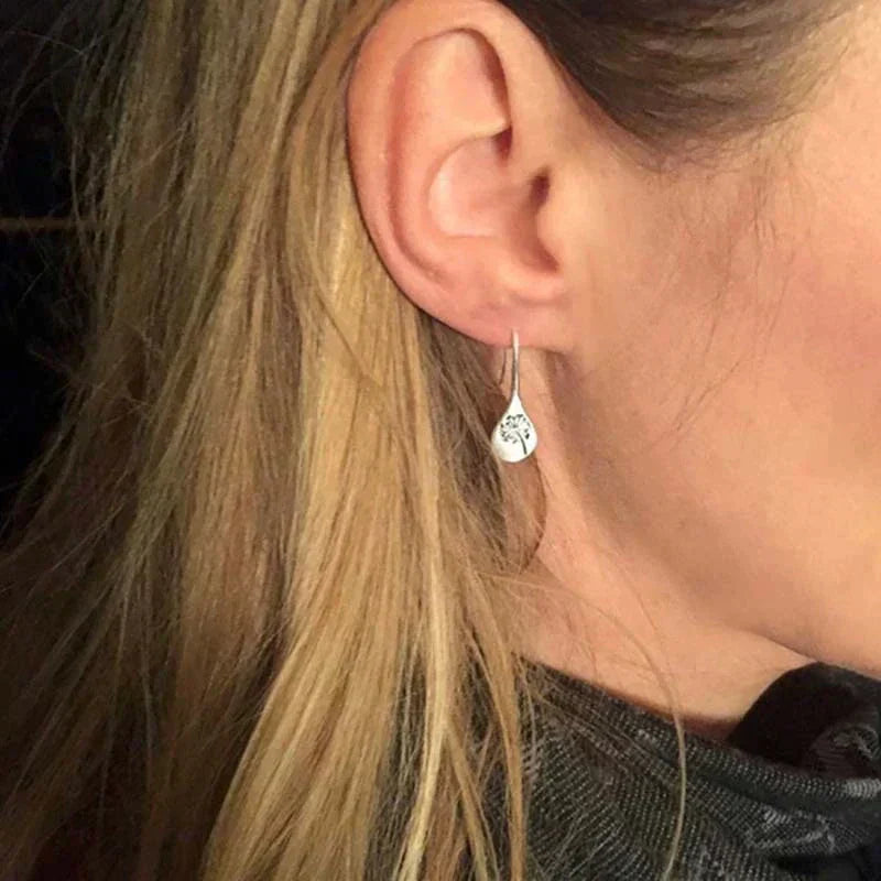 Silver Floral Drop Earrings – Timeless Elegance