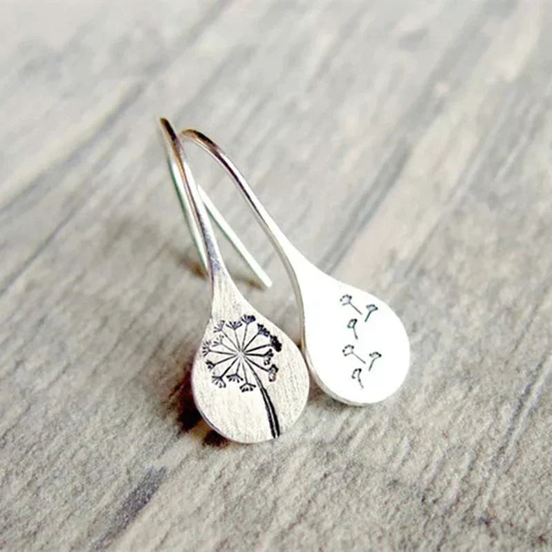 Silver Floral Drop Earrings – Timeless Elegance