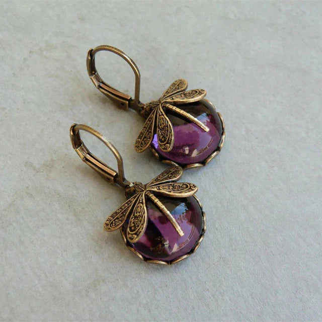 Antique Gold Dragonfly Earrings – Enchanting