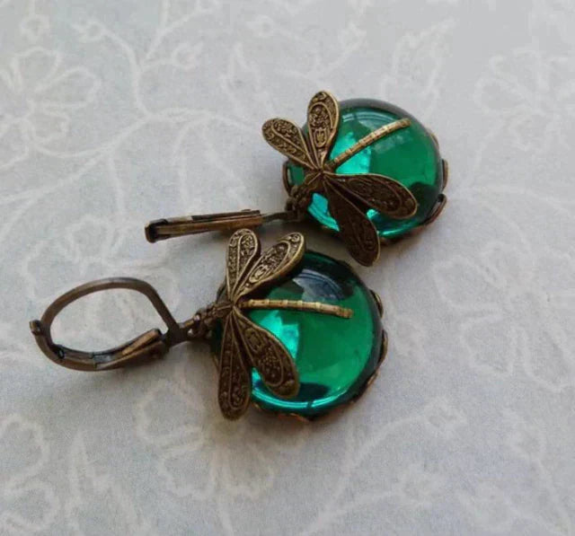 Antique Gold Dragonfly Earrings – Enchanting