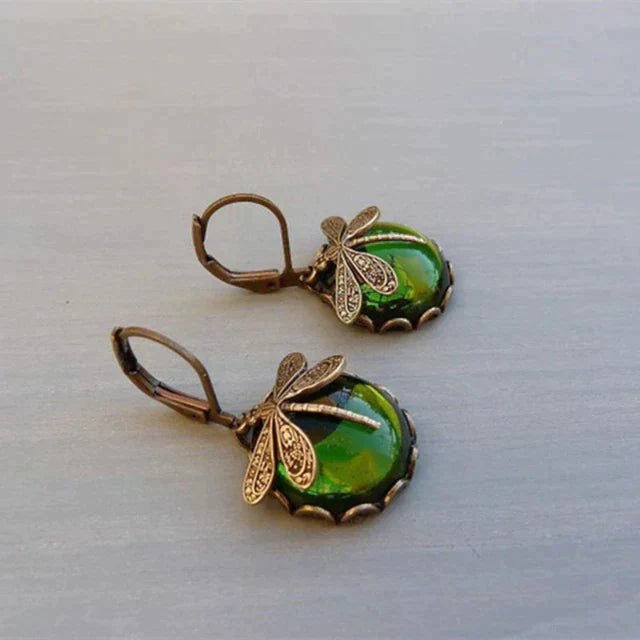 Antique Gold Dragonfly Earrings – Enchanting