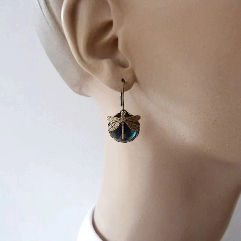 Antique Gold Dragonfly Earrings – Enchanting