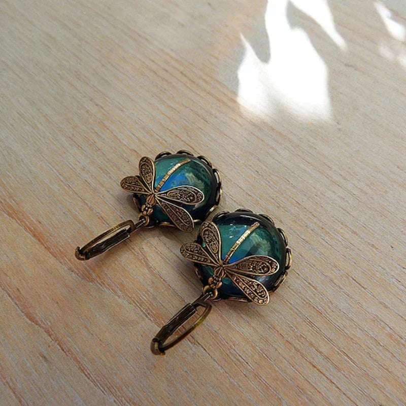 Antique Gold Dragonfly Earrings – Enchanting